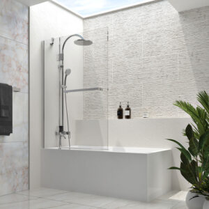 Zitta Vista Bathtub screen 40", in alcove, in chrome