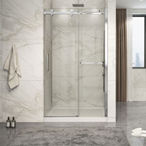 Zitta Piazza 2.0 Shower door 48", in alcove, in chrome