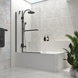Zitta Vista Bathtub screen 40", in alcove, in matte black