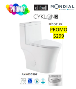 AKTUELL Cyklon-2 One-piece elongated toilet, dual flush with tornado action (4 - 6 Lpf)