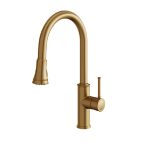Aquabrass Margherita pull-down dual stream mode kitchen faucet brushed gold