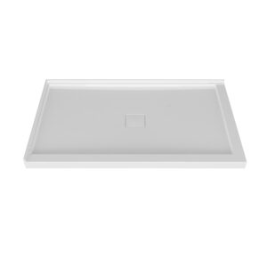 Zitta Shower base 54 x 36, in a corner, wall on the left side, in glossy white