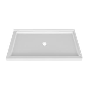 Zitta Shower base 60 x 36, in a corner, wall on the right side, in glossy white