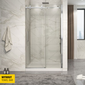 Zitta Piazza Shower door 48", in alcove, in chrome