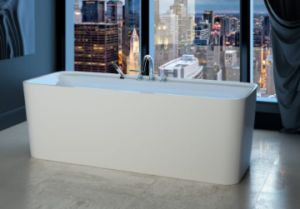 NEPTUNE Cologne F1 3266 AFR Baignoire autoportante blanche en acrylique avec drain central