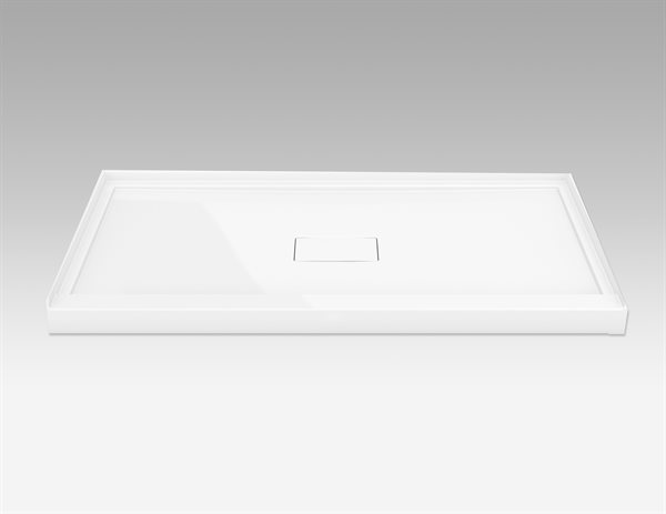FLEURCO 60x36 ADT ALCOVE Base With concealed center drain & 3 integrated tile flanges