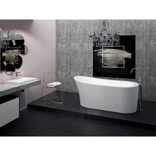 NEPTUNE Paris F1 3266 AFR Acrylic Freestanding End Drain Bathtub in White