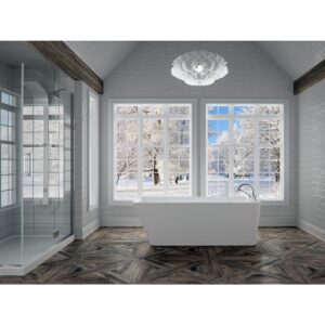 NEPTUNE Lauzanne F1 3060 AFR Baignoire autoportante blanche en acrylique avec drain