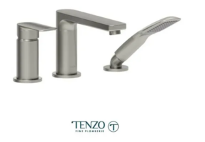 TENZO Delano 3 pieces deck mount tub ﬁller Brushed Nickel