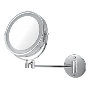 ICO 8.5 double sided lighted wall-mounted magnifying mirror - chrome