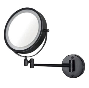 ICO 8.5 double sided lighted wall-mounted magnifying mirror - matte black