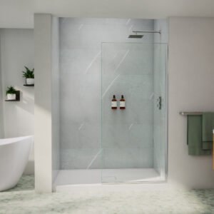 NEPTUNE Reka 34 x 72 in. 10mm Shower Screen for Alcove Installation with Clear Glass in Chrome