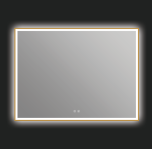 ICO Eden 48 x 36 LED heated mirror with defogger - brushed gold