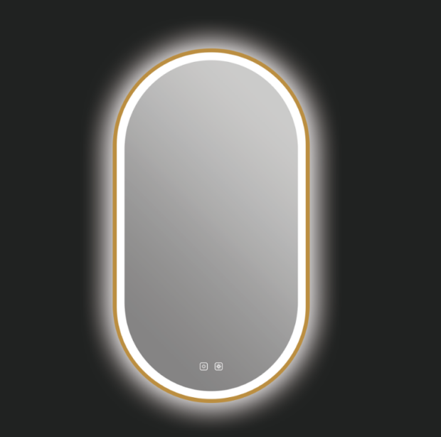 ICO Kiara 20 x 36 LED mirror - brushed gold