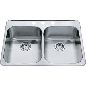 KINDRED Steel Queen Drop In Sink   3-Hole