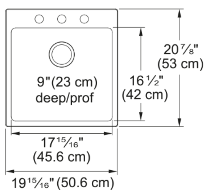 KINDRED Brookmore Drop In Sink 20-in x 21-in Drop in 3-Hole Single Bowl
