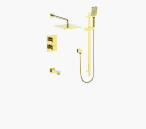 Vogt - garniture KAPENBERG pour ensemble de douche thermostatique 3 voies - or brossé (La valve VE.320 pas incluse)