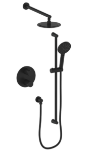 Vogt - garniture WORGL pour kit de douche thermostatique à 2 voies - noir mat (La valve VE.220 est requise)
