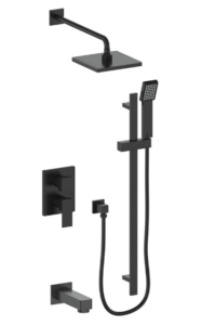Vogt - garniture WORGL pour kit de douche pression équilibrée  à 3 voies - noir mat (Valve VE.310 non incluse)