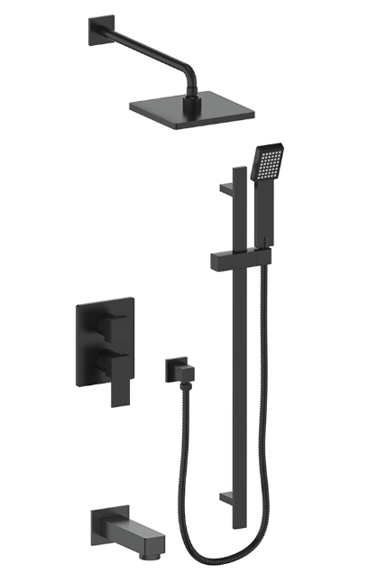 Vogt - garniture WORGL pour kit de douche pression équilibrée à 3 voies - noir mat (Valve VE.310 non incluse)