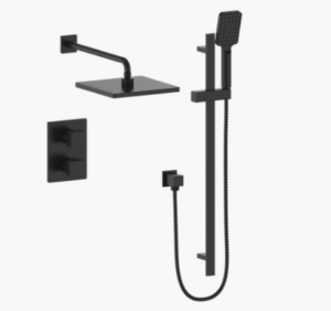 Vogt - garniture KAPFENBERG pour kit de douche thermostatique à 2 voies - noir mat (La Valve VE.220 est requise)
