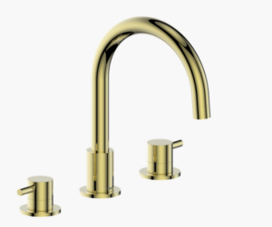 Vogt - robinet WÖRGL entraxe 8" avec drain à clapet - or brossé