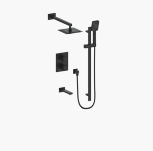 Vogt - KAPENBERG ensemble de douche à 3 voies thermostatique - noir mat (valve incluse)