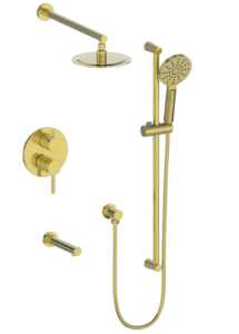 Vogt - WORGL ensemble de douche pression équilibrée 3 voies - or brossé (valve incluse)