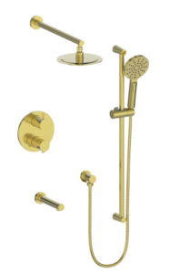 Vogt - WORGL ensemble de douche thermostatique 3 voies - or brossé (valve incluse)
