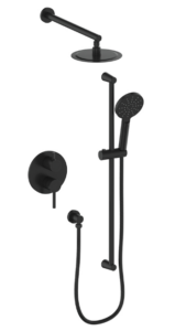 Vogt - WORGL ensemble de douche pression équilibrée 2 voies - noir mat(valve incluse)