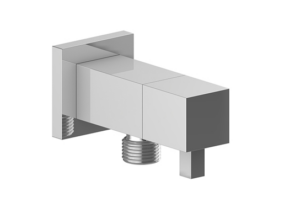 Vogt - Connecteur coude carré en laiton avec arrêt - chrome