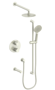 Vogt - garniture WORGL pour kit de douche thermostatique à 3 voies - nickle brossé (Valve Ve.320  pas incluse)