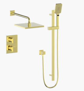 Vogt - garniture KAPFENBERG pour kit de douche thermostatique à 2 voies - or brossé (La Valve VE.220 est non inclus)