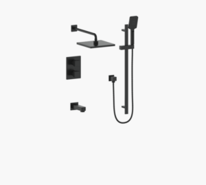 Vogt - garniture KAPENBERG pour ensemble de douche thermostatique 3 voies - noir mat (La valve VE.320 est nécessaire)