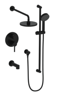 Vogt - WORGL ensemble de douche pression équilibrée 3 voies - noir mat (valve incluse)