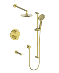 Vogt - garniture WORGL pour kit de douche thermostatique à 3 voies - or brossé (La valve Ve.320 n’est pas incluse)