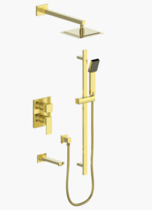 Vogt - garniture KAPENBERG pour kit de douche pression equilibre à 3 voies - or brossé (Valve VE.310 requise)