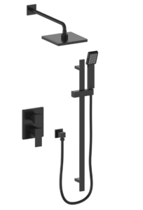 Vogt - KAPFENBERG ensemble de douche pression équilibrée  2 voies - noir mat (valve incluse)