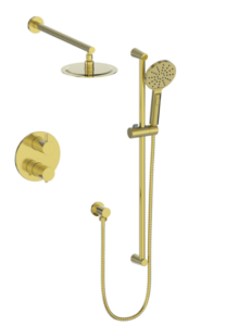 Vogt - WORGL ensemble de douche thermostatique 2 voies - or brossé (valve incluse)