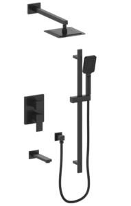 Vogt - KAPFENBERG ensemble de douche pression équilibrée 3 voies - noir mat (valve incluse)