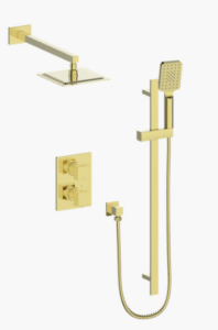 Vogt - KAPFENBERG ensemble de douche thermostatique 2 voies - or brossé (valve incluse)