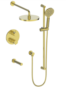 Vogt - garniture WORGL pour kit de douche thermostatique à 3 voies - or brossé (La valve Ve.320 pas incluse)