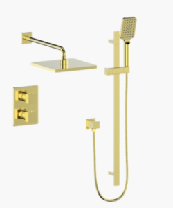 Vogt - KAPFENBERG ensemble de douche thermostatique 2 voies - or brossé (valve incluse)