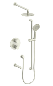 Vogt - WORGL ensemble de douche thermostatique 3 voies - nickel brossé (valve incluse)