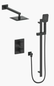 Vogt - KAPFENBERG ensemble de douche thermostatique 2 voies - noir mat (valve incluse)