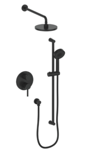 Vogt - WORGL ensemble de douche pression équilibrée 2 voies - noir mat (valve incluse)