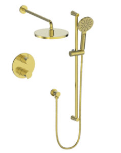 Vogt - WORGL ensemble de douche thermostatique 2 voies - or brossé (valve incluse)