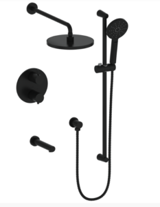 Vogt - garniture WORGL pour kit de douche thermostatique à 3 voies - noir mat (La valve Ve.320 pas incluse)