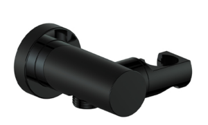 Vogt - Connecteur coude rond avec support de douche à main - noir mat