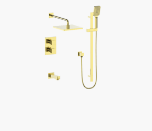 Vogt - KAPENBERG ensemble de douche thermostatique a 3 voies - or brossé (valve inclus)